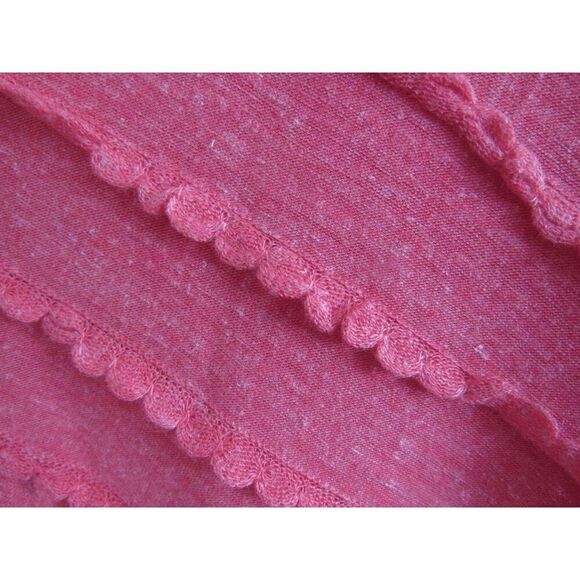 Chico's Coral Pink 3/4 Sleeve Textured Stripe Linen Blend Top Sz 3 XL - Picture 4 of 4